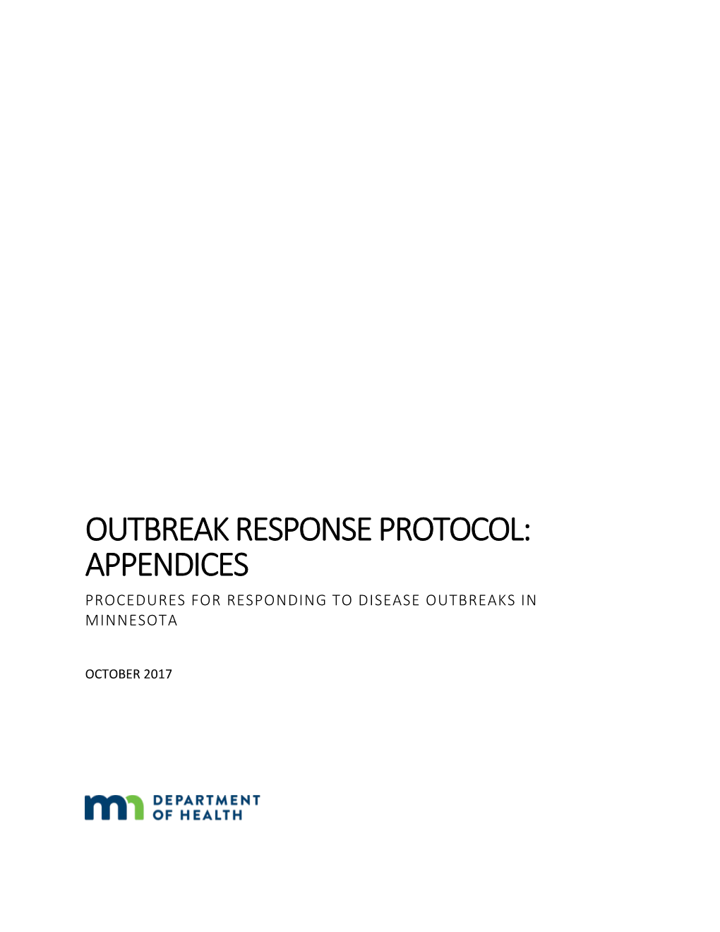 Outbreak Response Protocol: Appendices (PDF)
