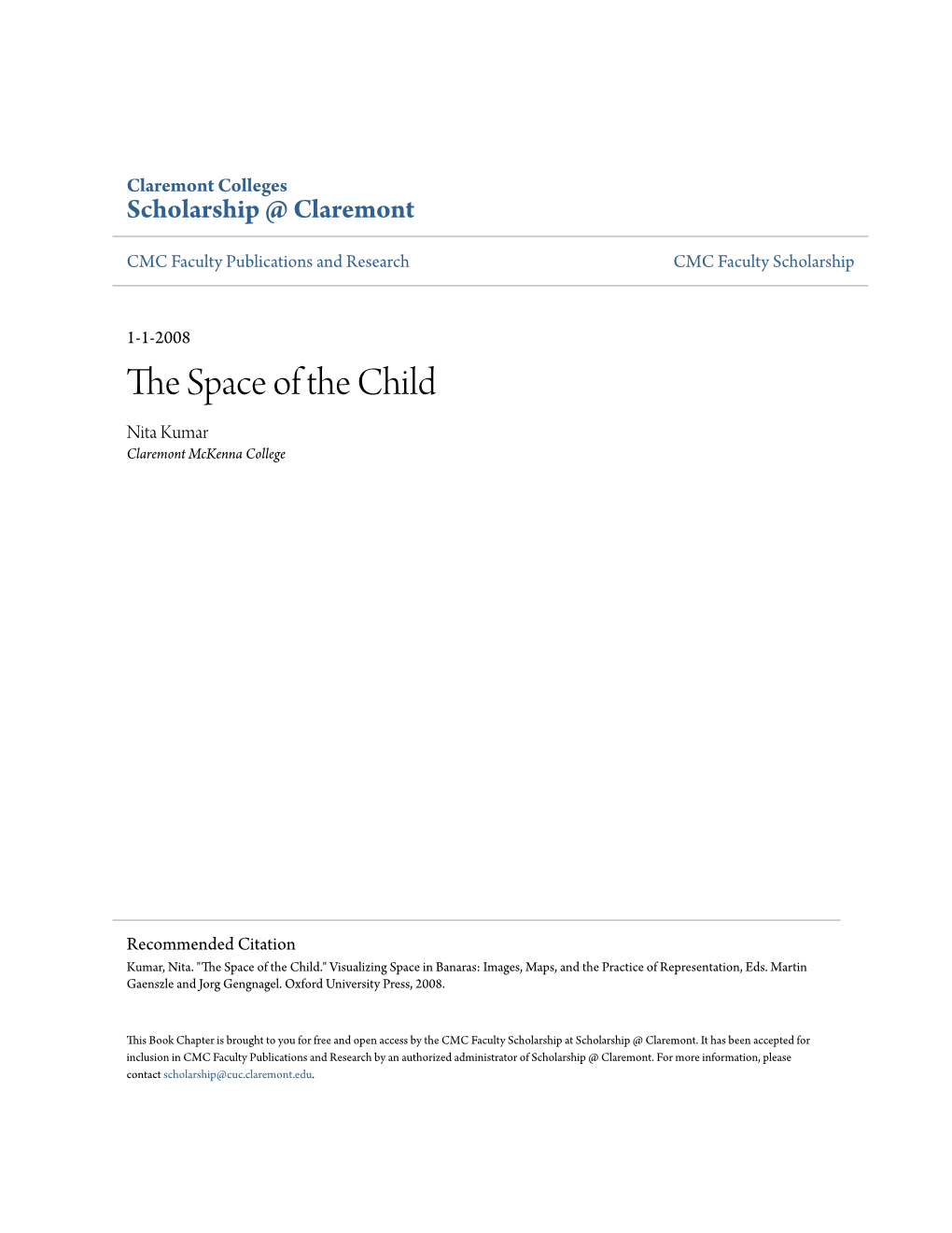 The Space of the Child