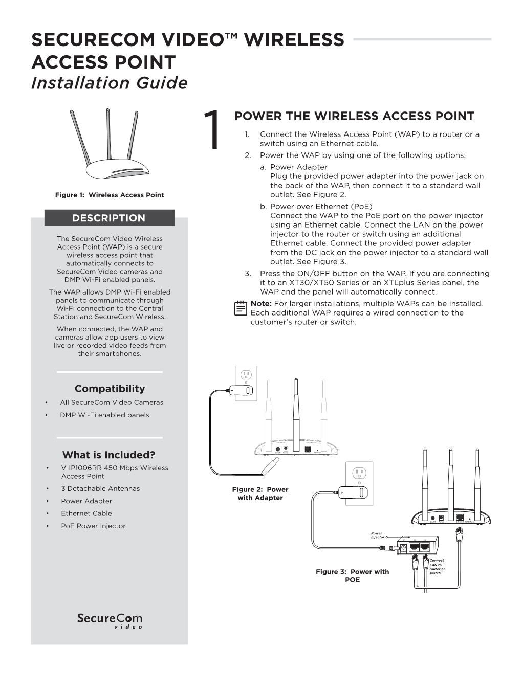 SECURECOM VIDEO™ WIRELESS ACCESS POINT Installation Guide