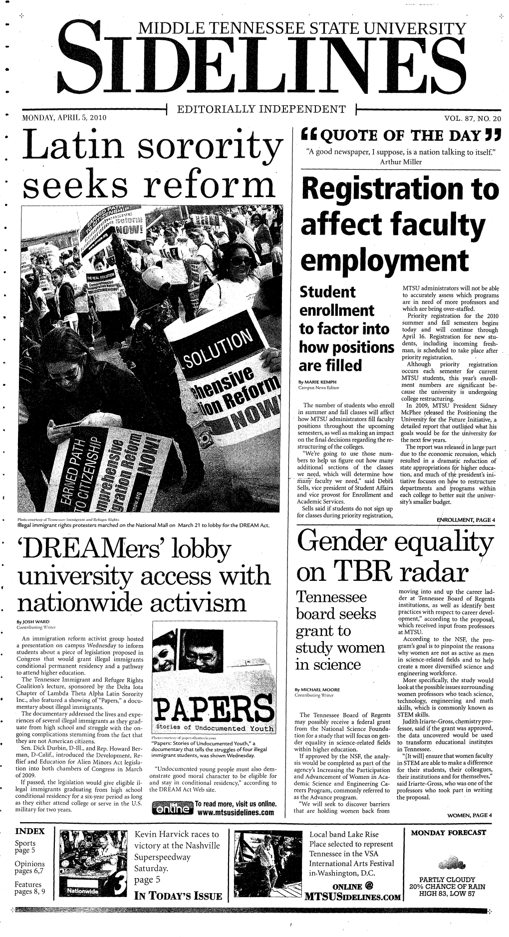 Seeks Reform Registration to Affect Faculty Employment