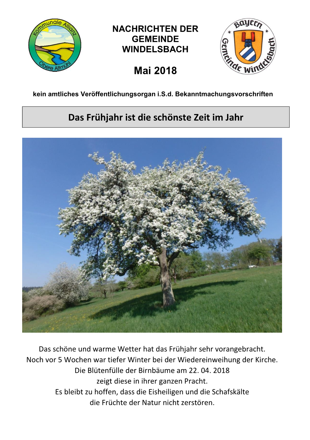 Mai 2018 Das Frühjahr Ist Die Schönste Zeit Im Jahr