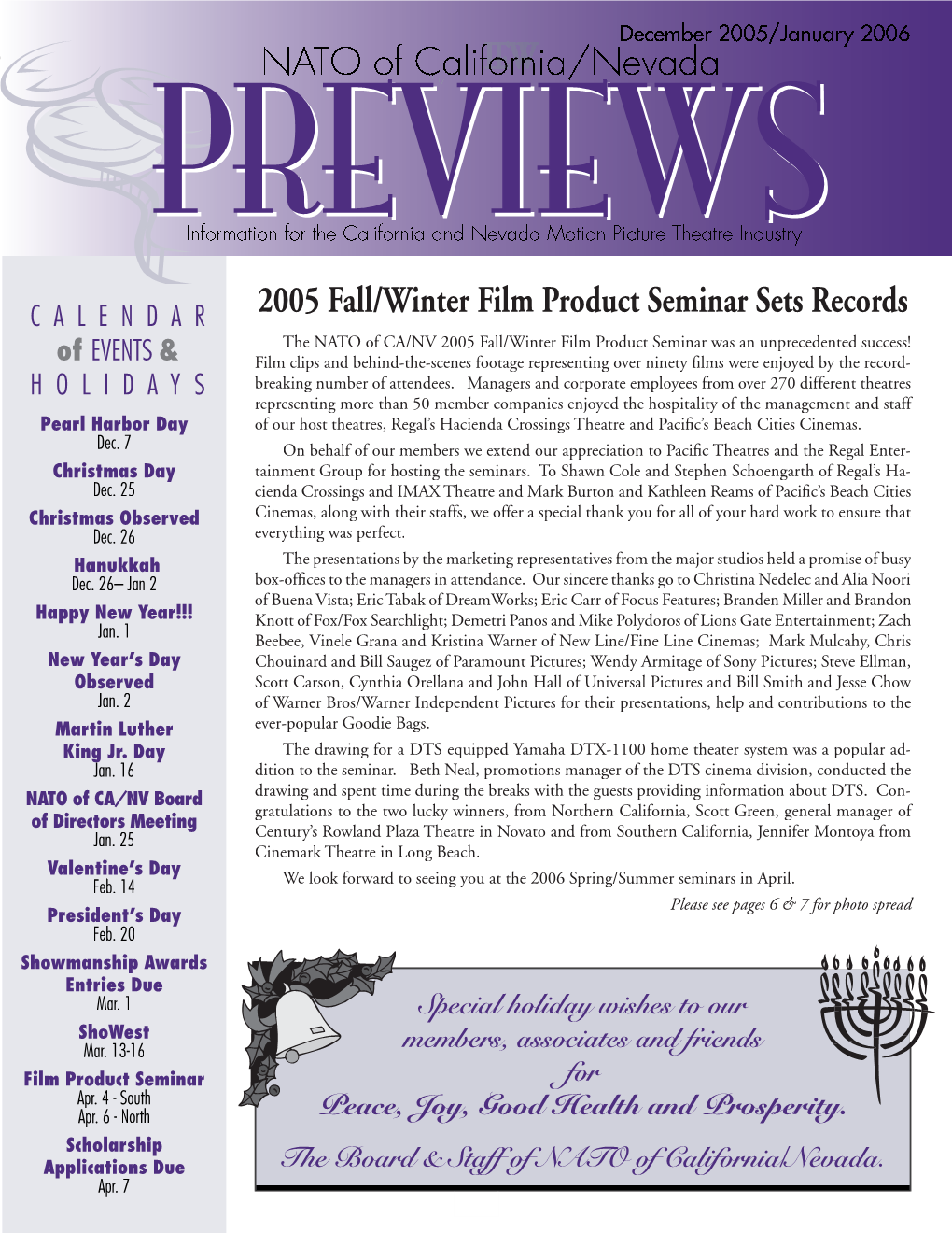 NATO of California/ Alifornia/Nevada 2005 Fall/Winter Film Product Seminar Sets Records