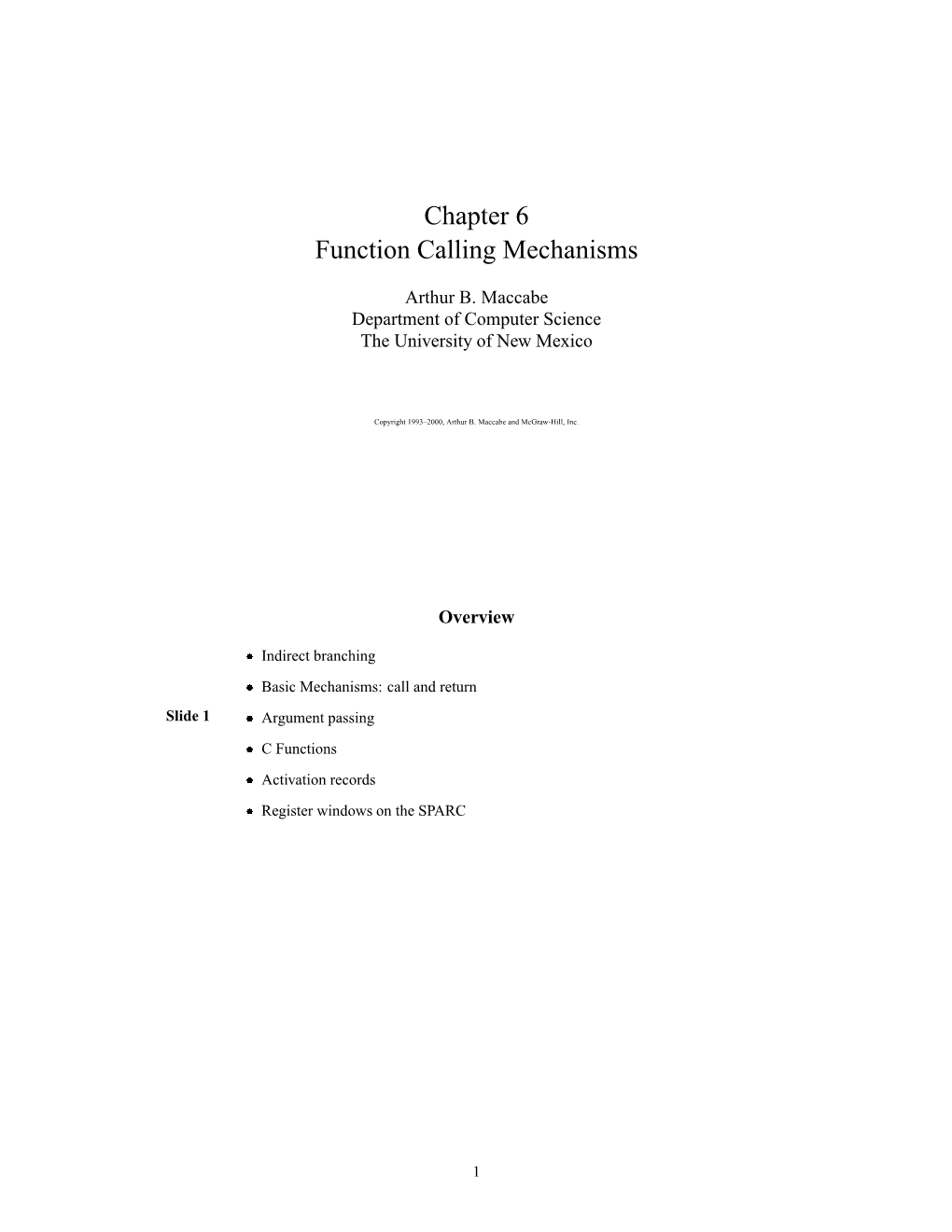 Chapter 6 Function Calling Mechanisms