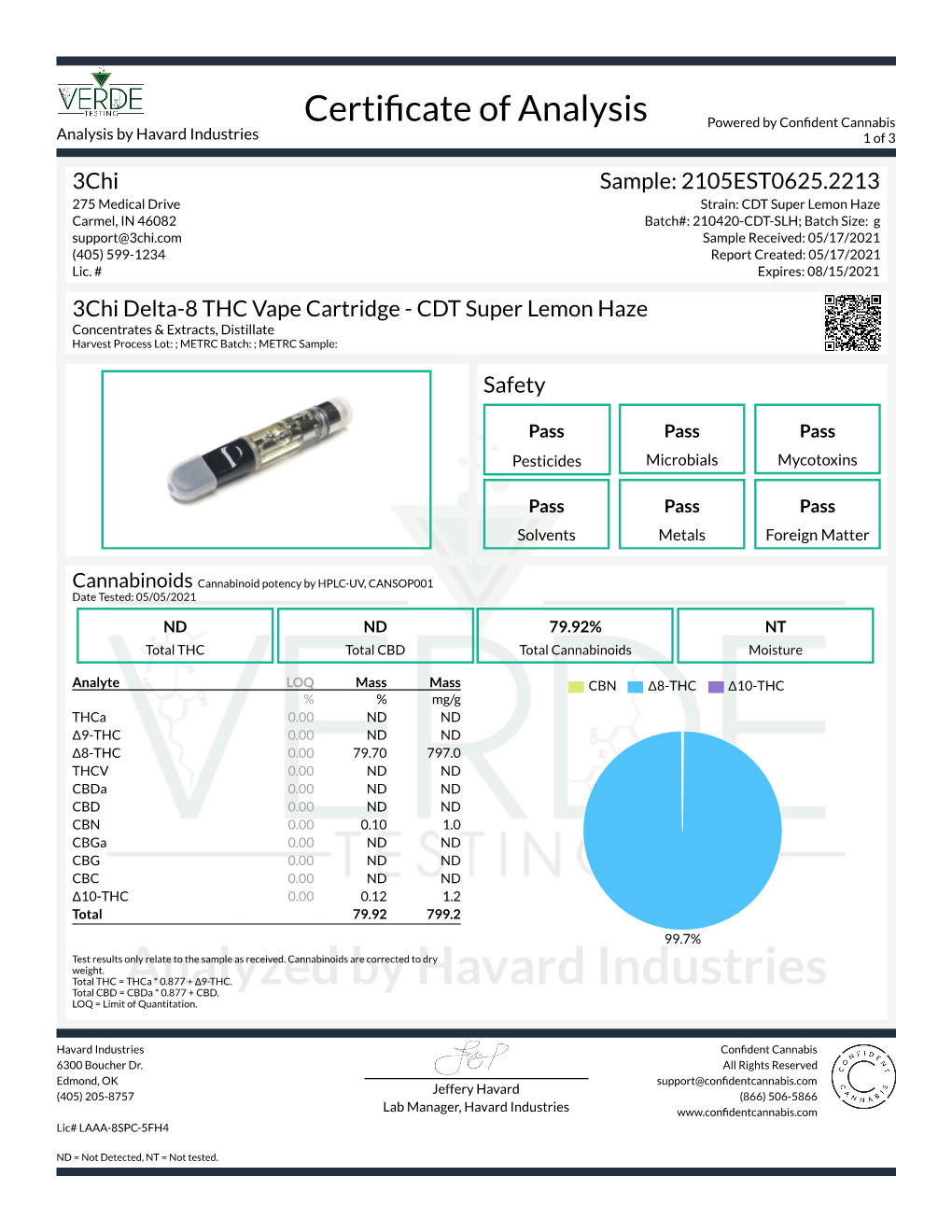3Chi Delta 8 THC Vape Cartridge