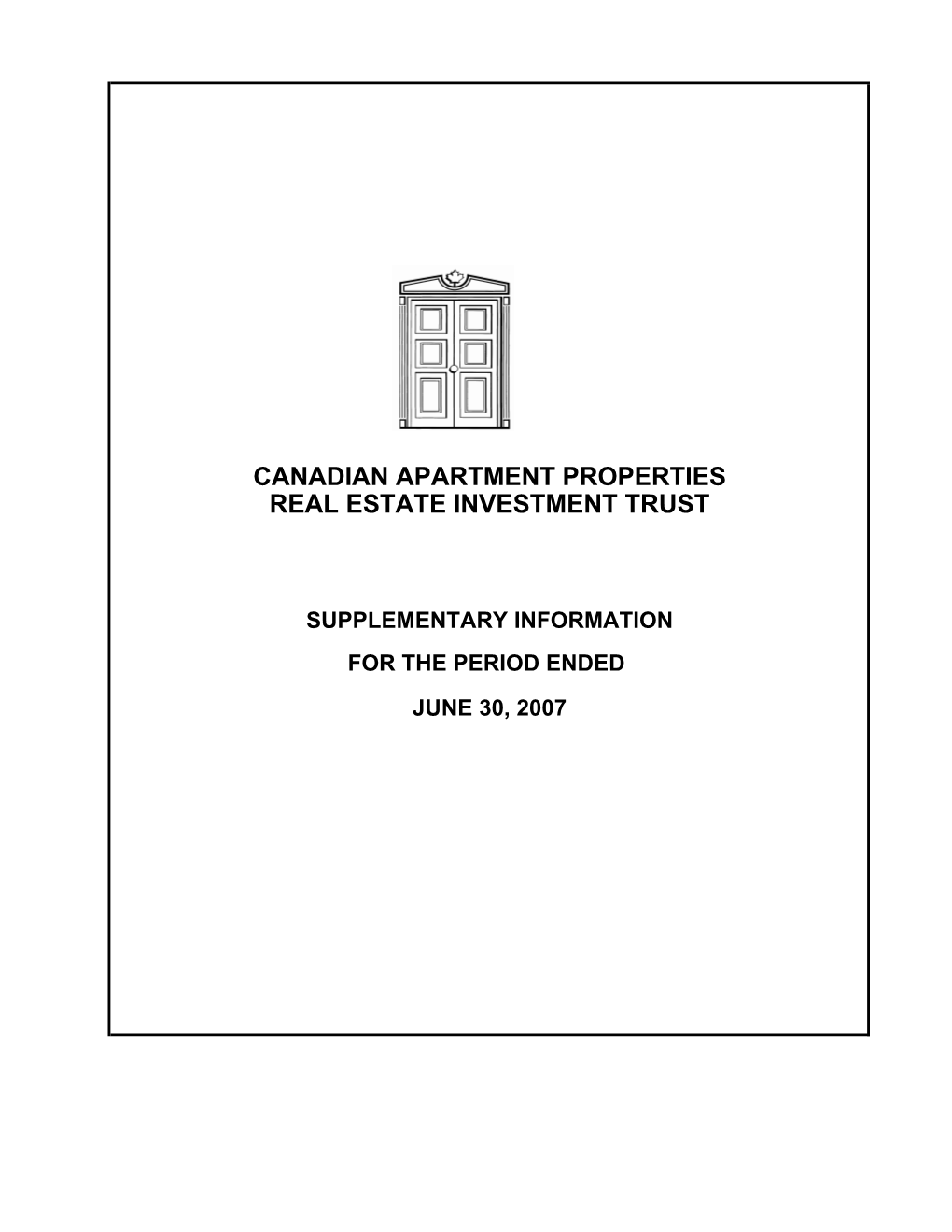 Canadian Apartment Properties Real Estate Investment Trust