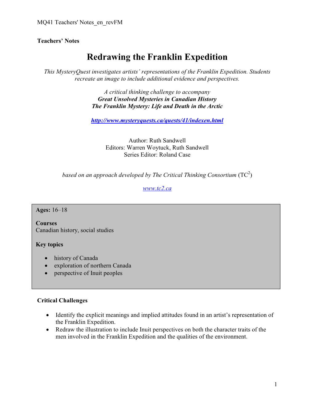 Redrawing the Franklin Expedition