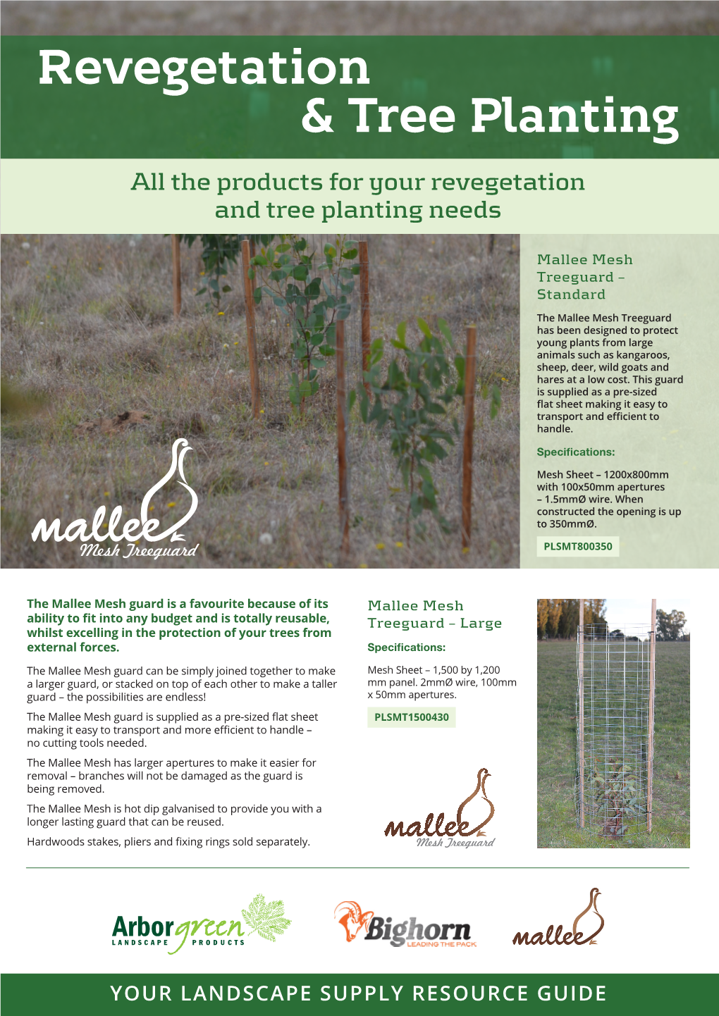 All the Products for Your Revegetation and Tree Planting Needs