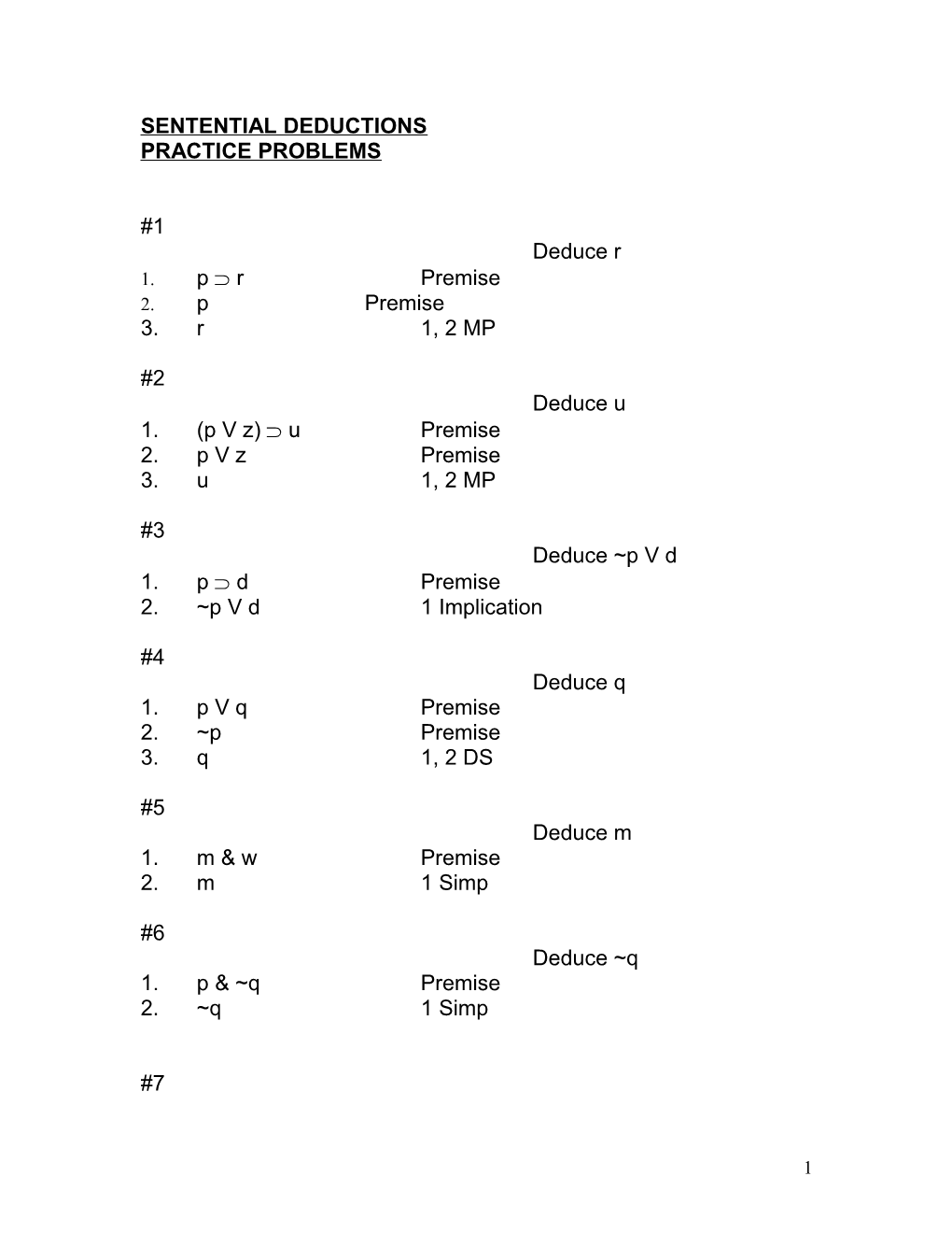 Sentential Deductions