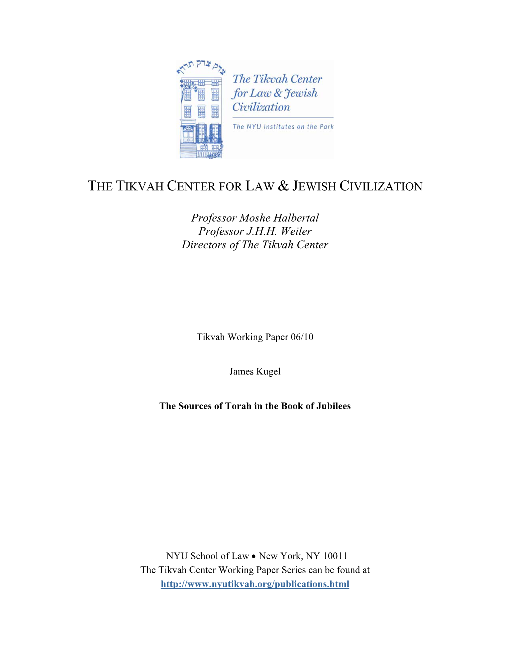 The Tikvah Center for Law & Jewish Civilization