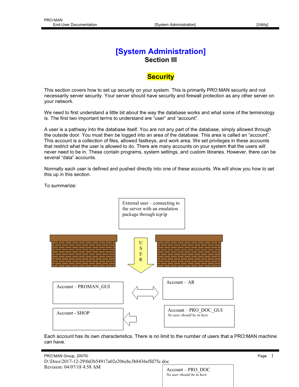 End-User Documentation System Administration Utility