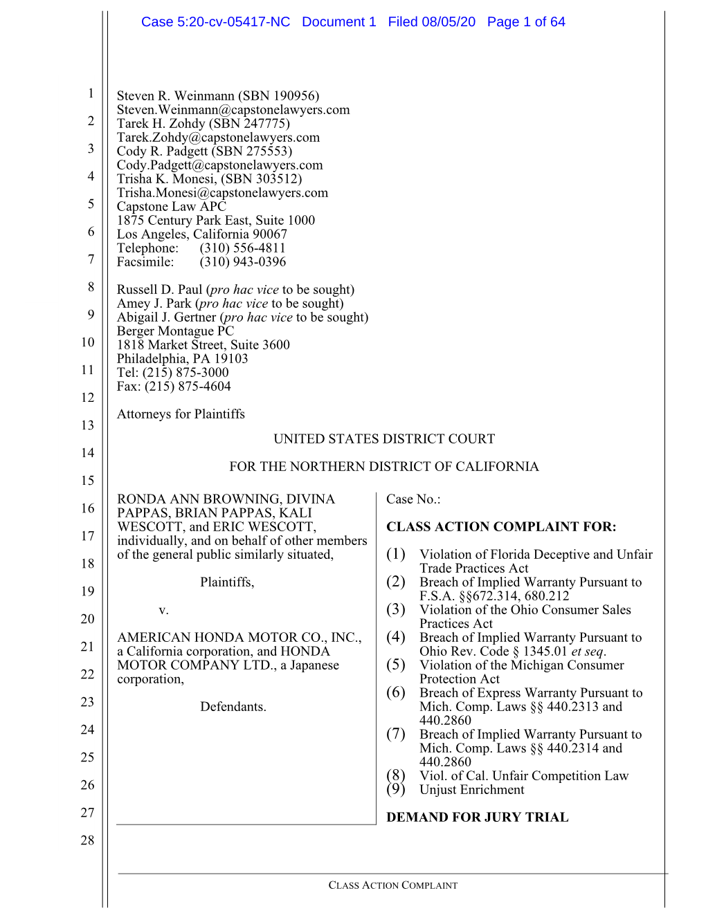 Honda Odyssey Is Target of Lawsuit Alleging Flaws in ZF Transmissions