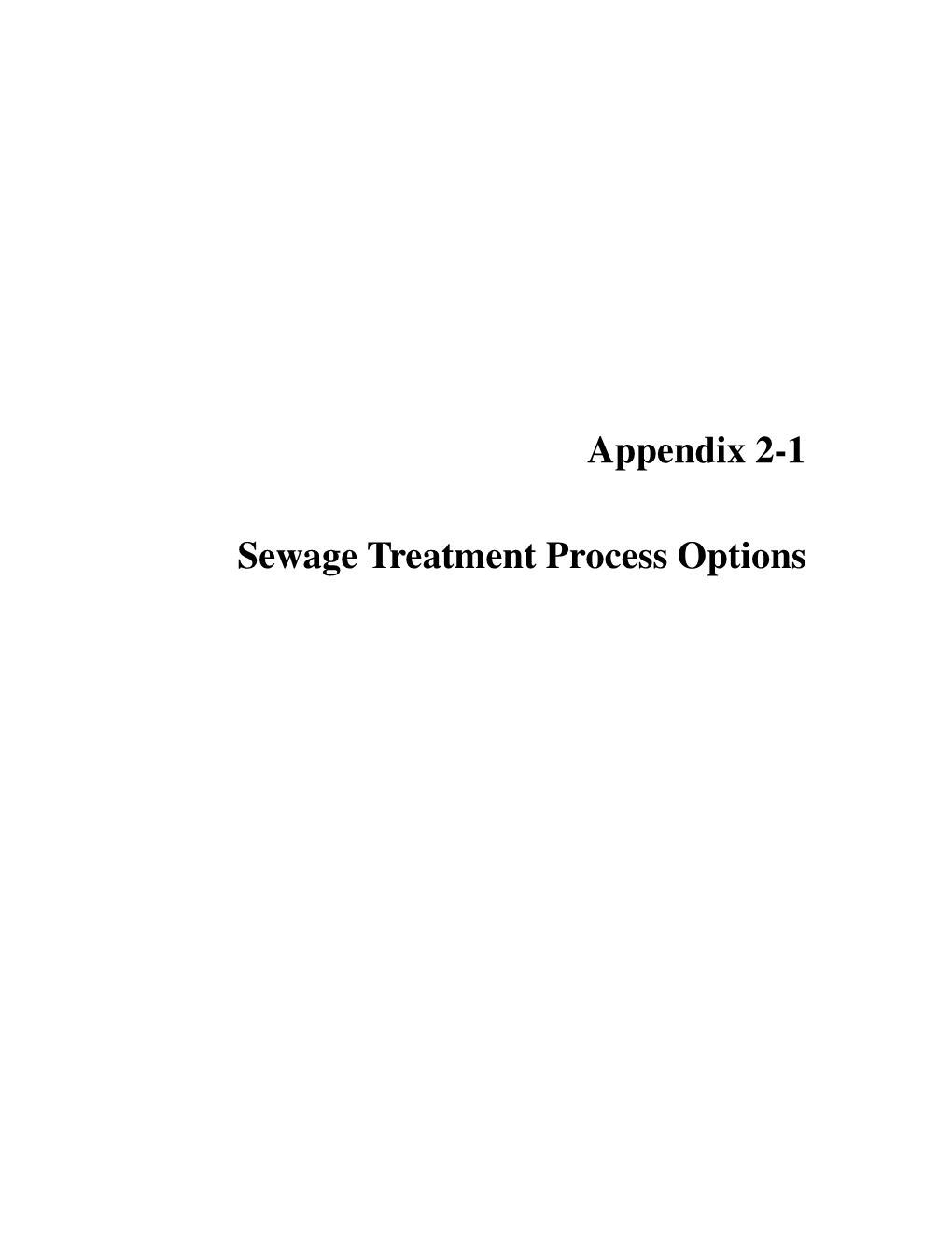 Appendix 2-1 Sewage Treatment Process Options