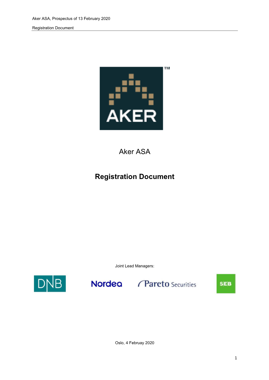 Aker ASA Registration Document