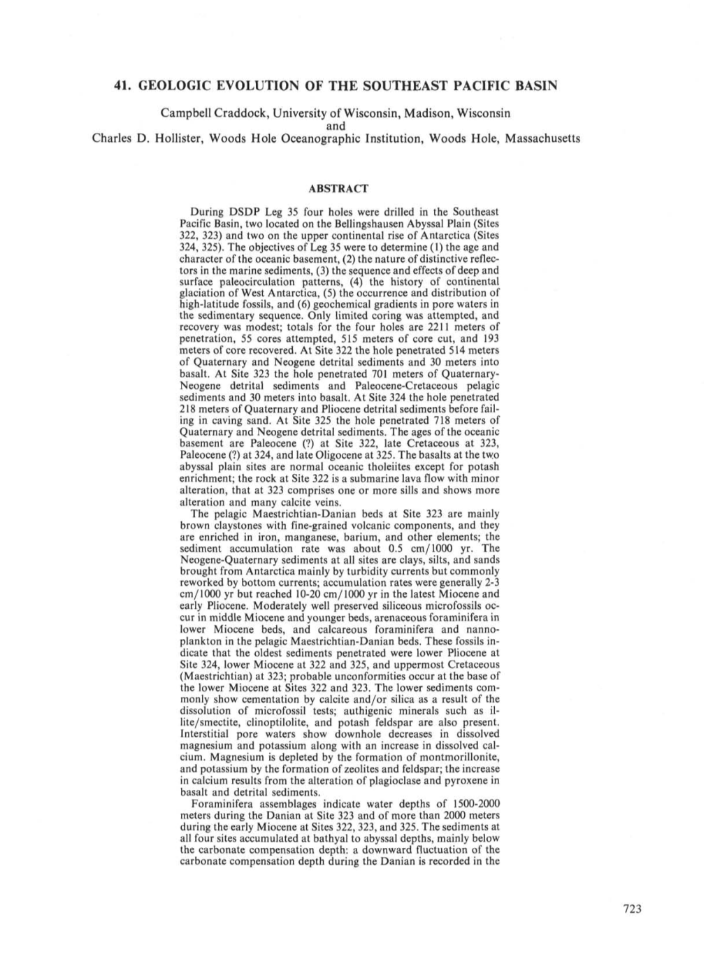 41. Geologic Evolution of the Southeast Pacific Basin