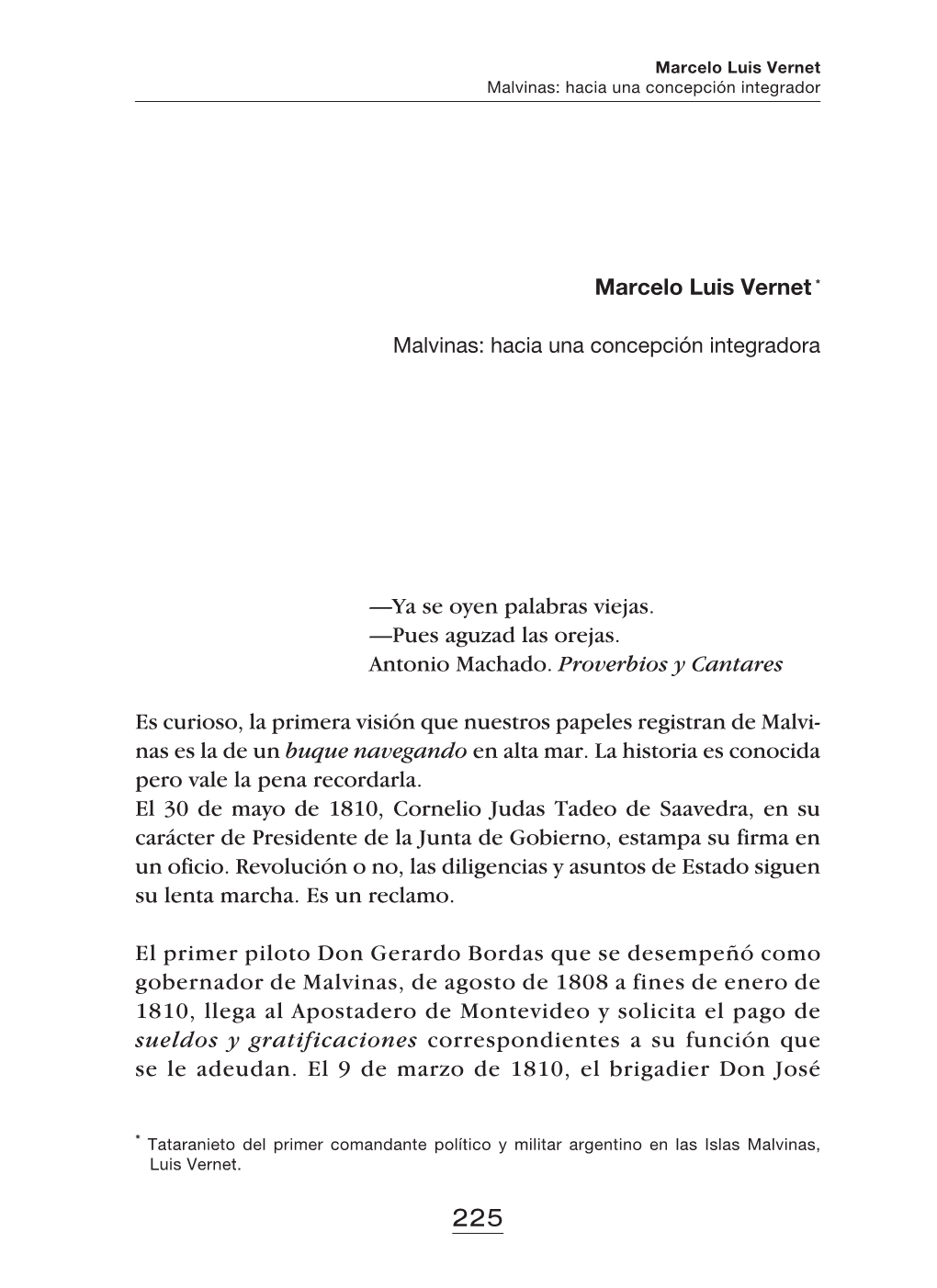 Marcelo Luis Vernet Malvinas: Hacia Una Concepción Integrador