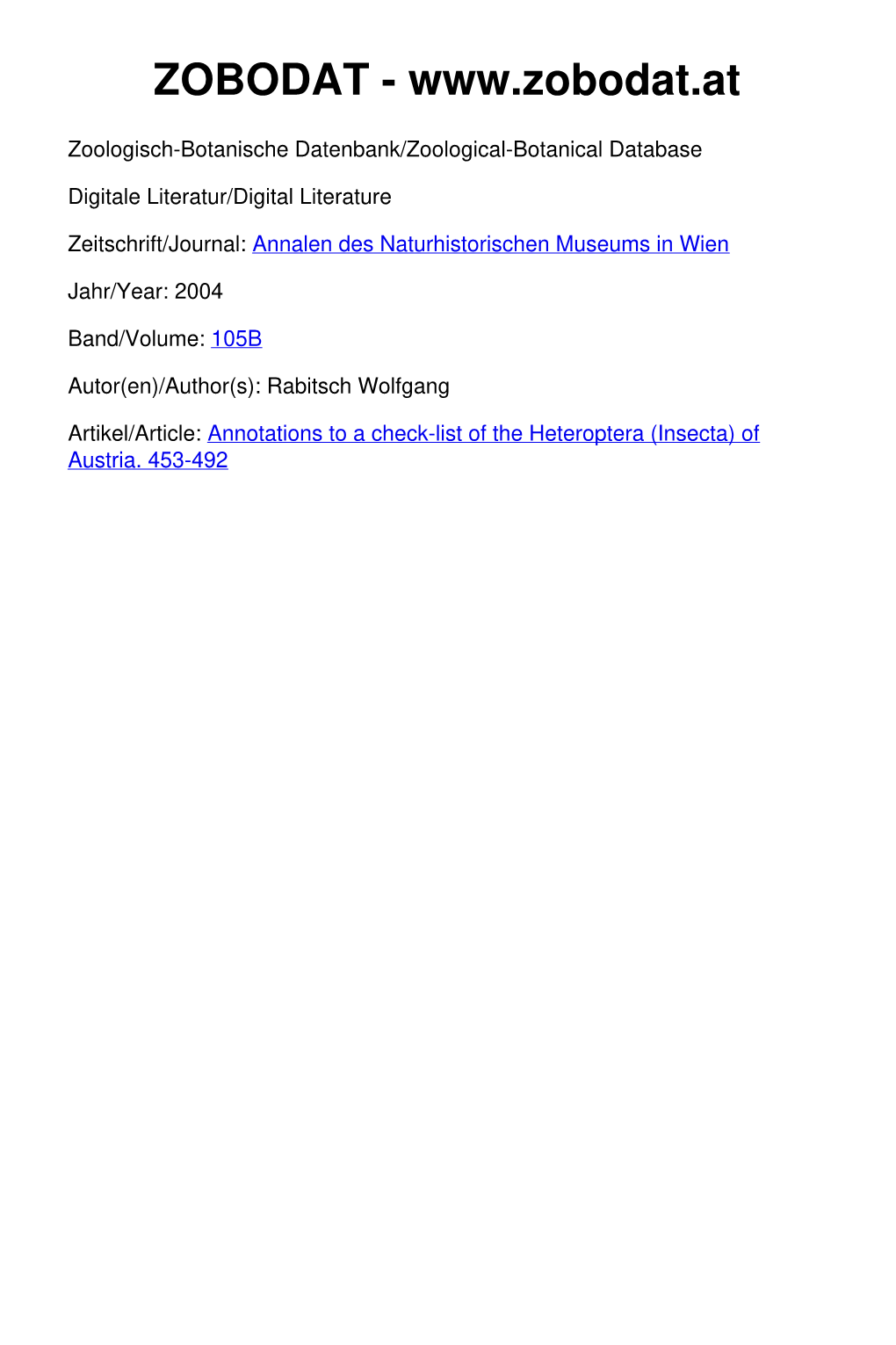 Annotations to a Check-List of the Heteroptera (Insecta) of Austria