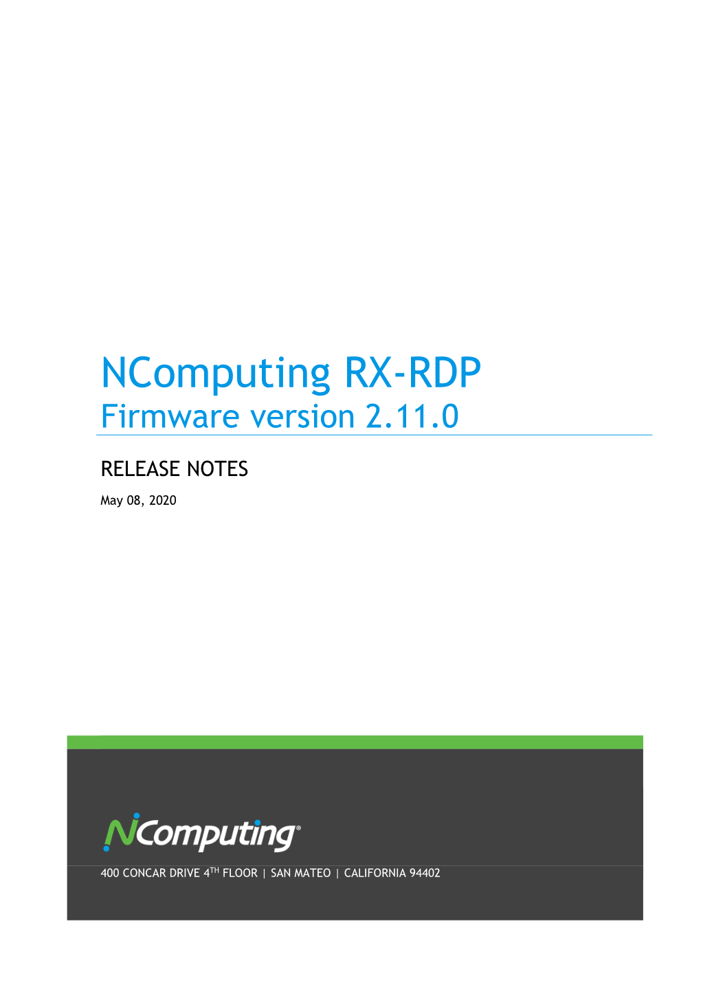 RX-RDP Release Notes