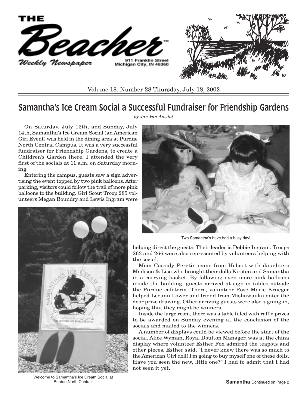 Samantha's Ice Cream Social a Successful Fundraiser For