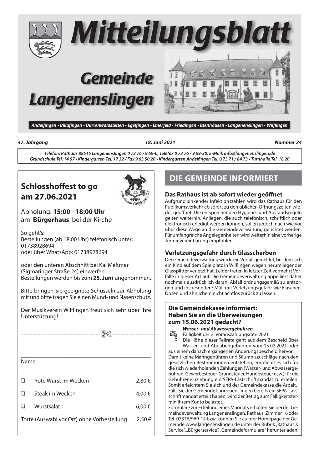 Mitteilungsblatt Langenenslingen KW 24 / 2021