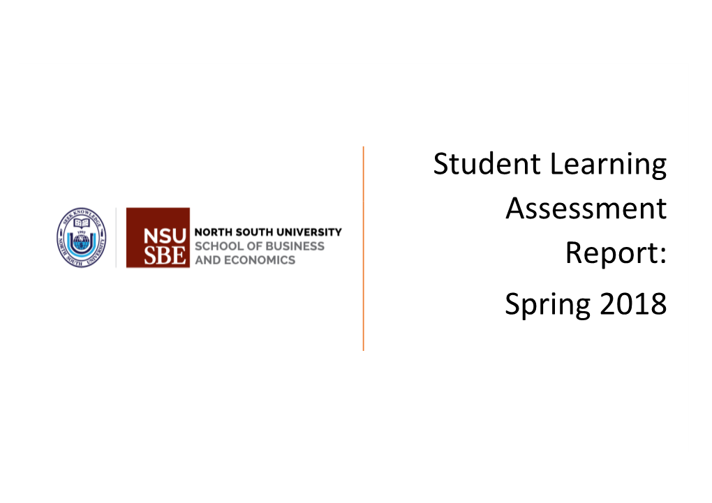 Student Learning Assessment Report: Spring 2018