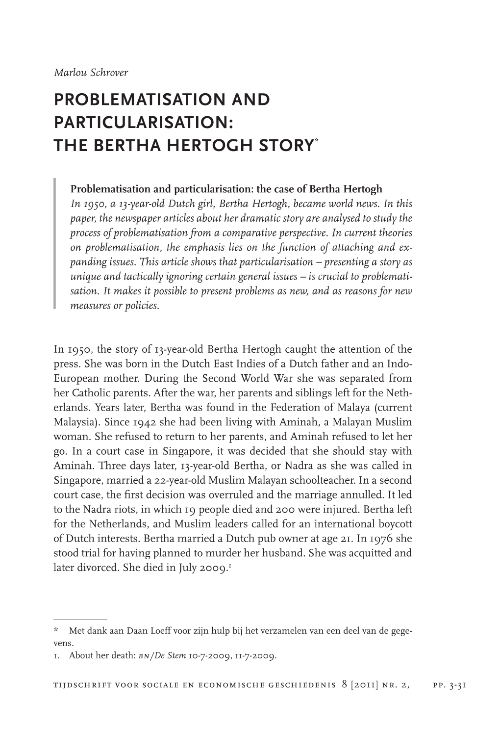 The Bertha Hertogh Story* En Darlene Abreu-Ferreira (Eds.), Beyond the Catch