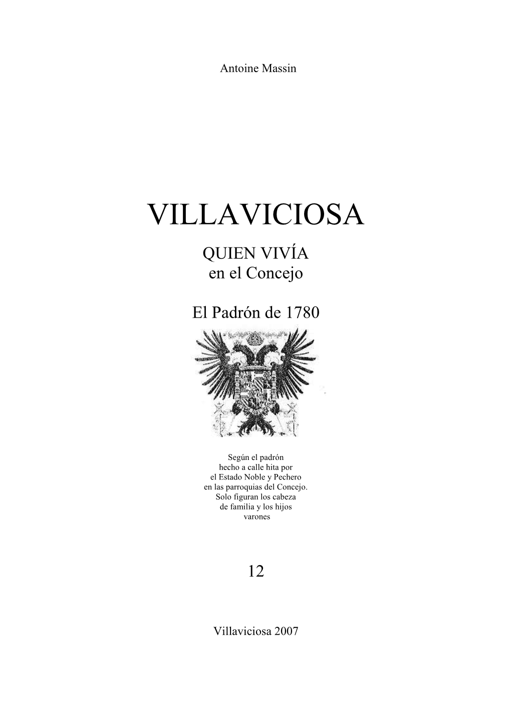 QUIEN VIVÍA En El Concejo El Padrón De 1780