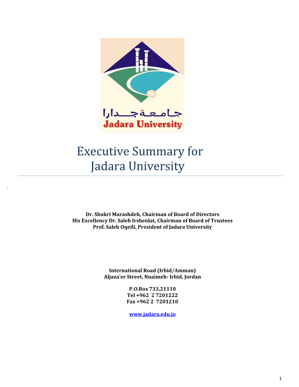 Executive Summary for Jadara University