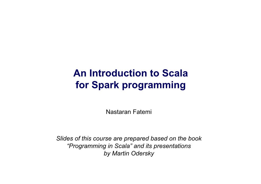 An Introduction to Scala for Spark Programming