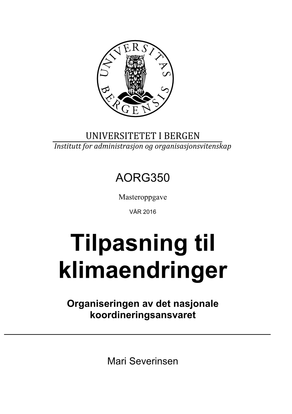 Tilpasning Til Klimaendringer