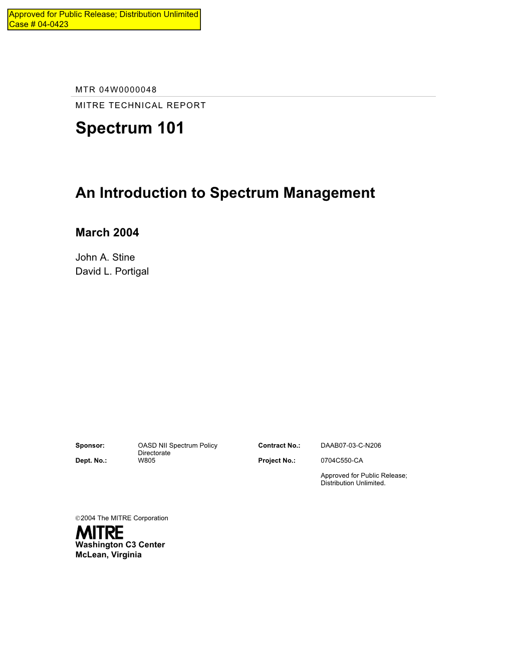 An Introduction to Spectrum Management