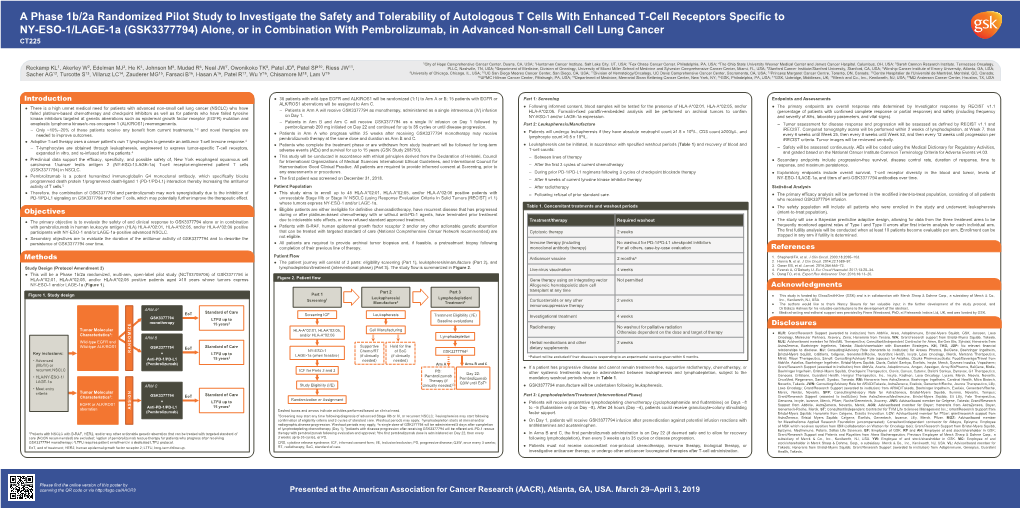 Presented at the American Association for Cancer Research (AACR), Atlanta, GA, USA