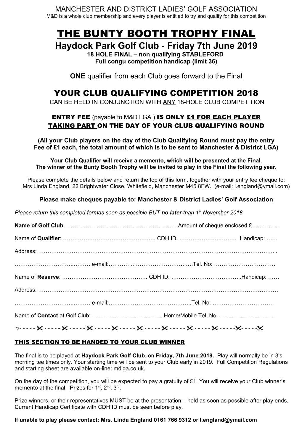 Manchester and District Ladies Golf Association
