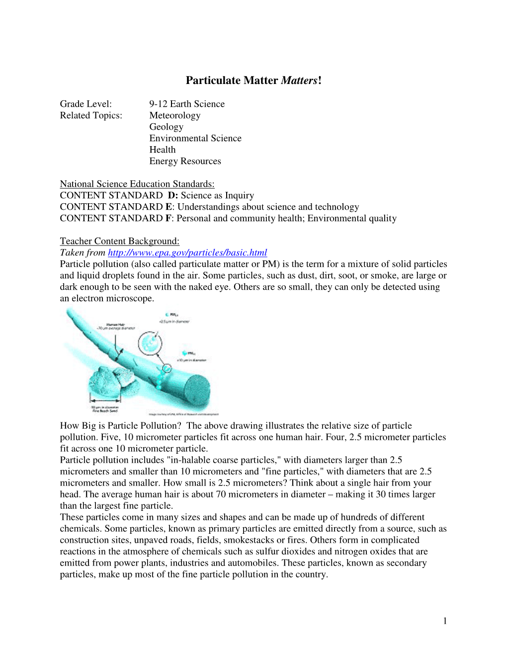 Particulate Matter Matters!