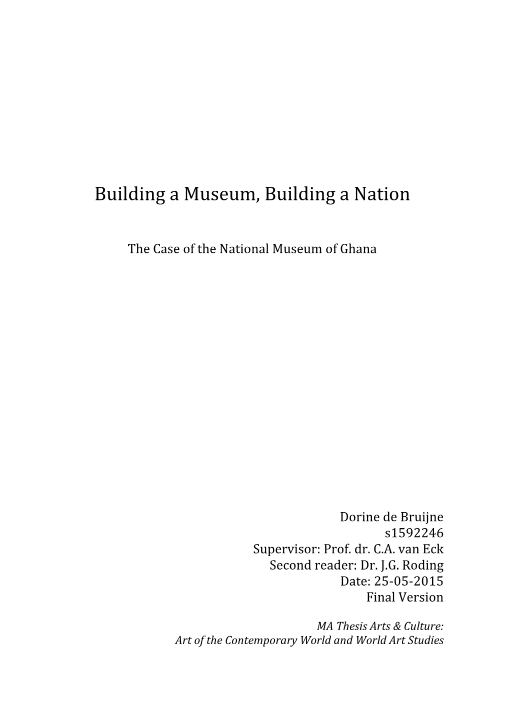 Building a Museum, Building a Nation