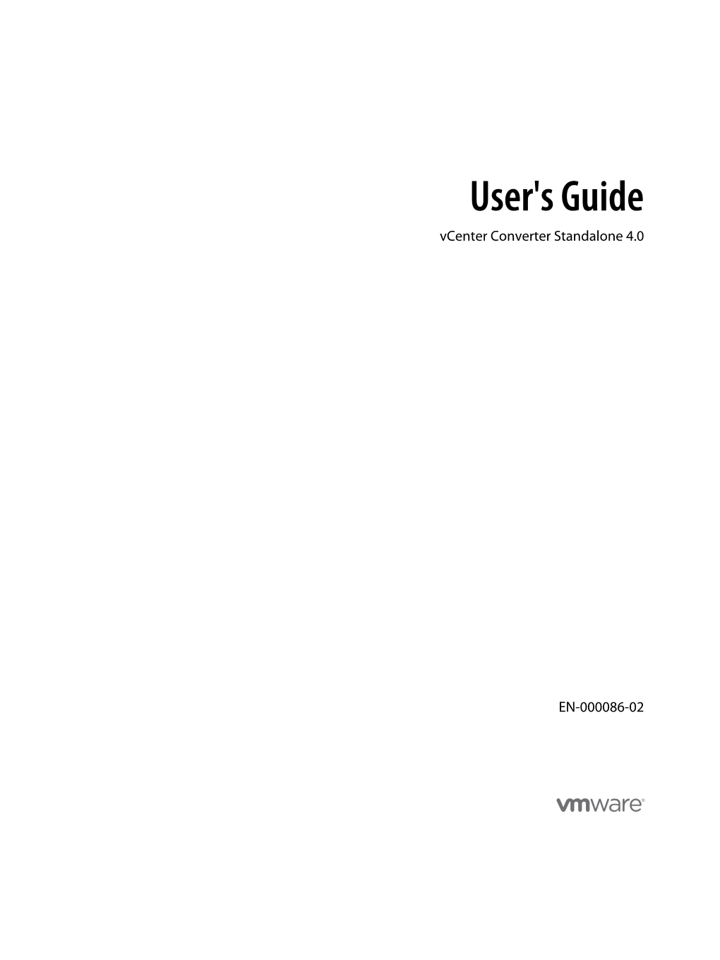 User's Guide Vcenter Converter Standalone 4.0