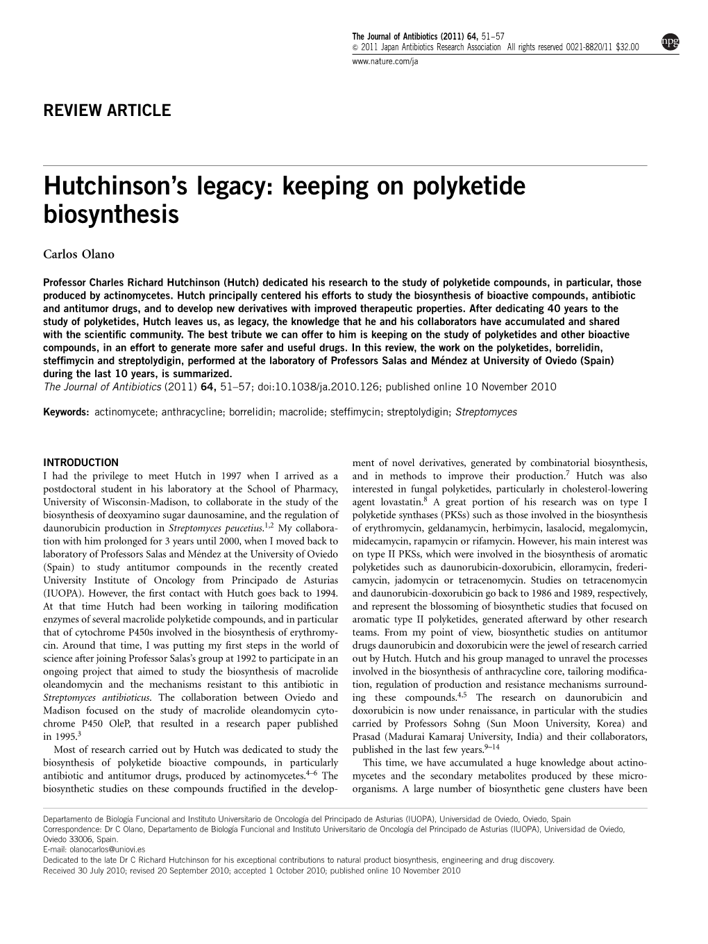 Keeping on Polyketide Biosynthesis