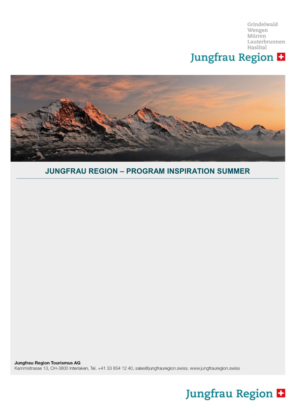 Jungfrau Region – Program Inspiration Summer