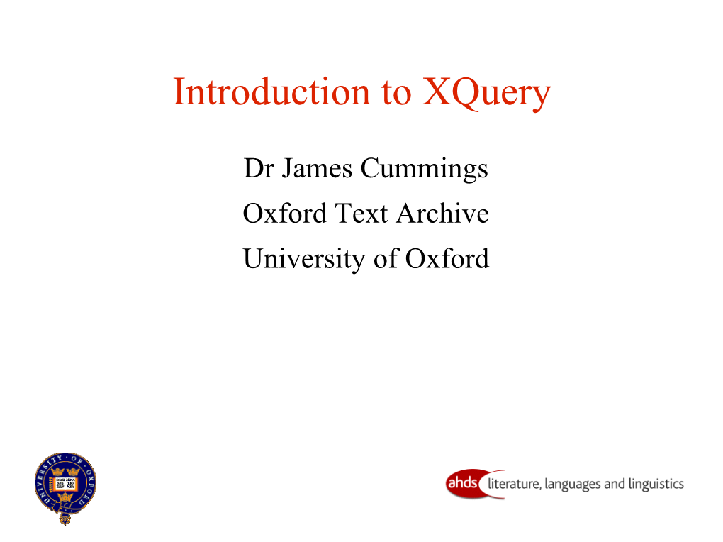 Introduction to Xquery