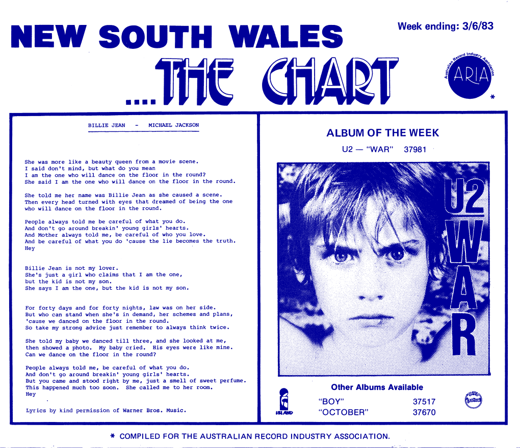 NEW SOUTH WALES Week Ending: 3/6/83