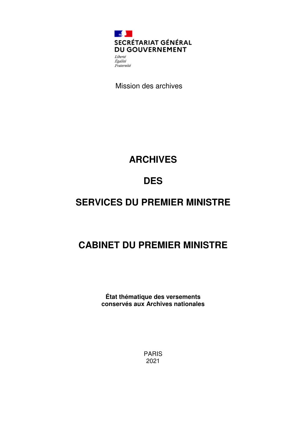 Cabinet Du Premier Ministre