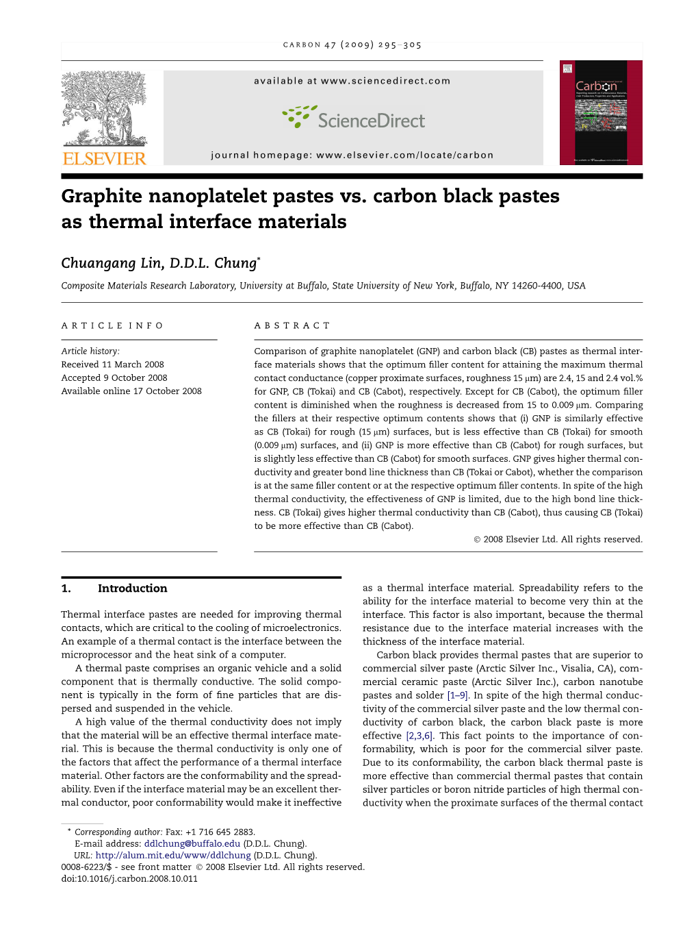 Graphite Nanoplatelet Pastes Vs. Carbon Black Pastes As Thermal Interface Materials