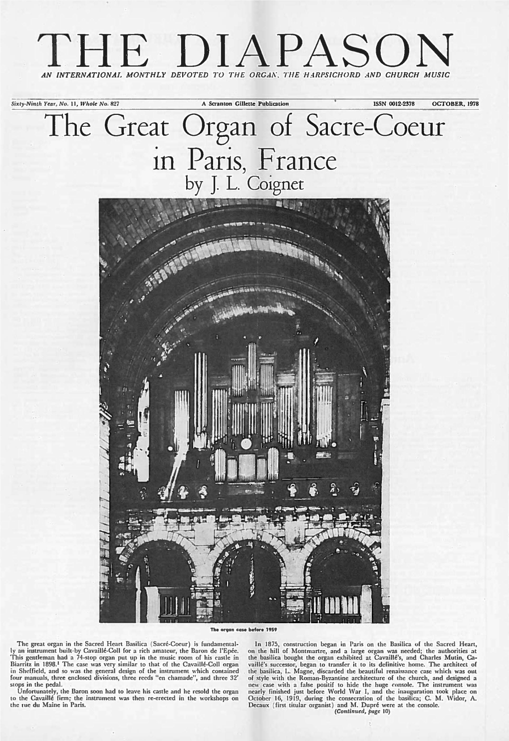 Organ of Saere-Coeur in Paris, F Ranee by J