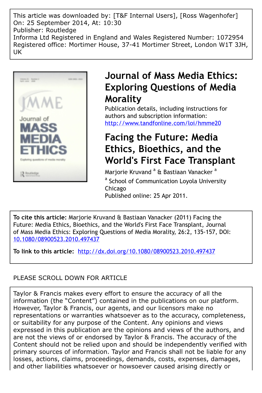 Exploring Questions of Media Morality Facing the Future: Media Ethics
