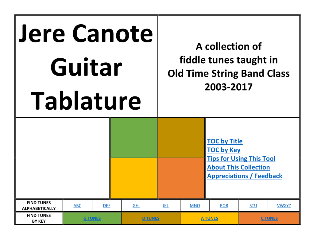 A Collection of Fiddle Tunes Taught in Old Time String Band Class 2003