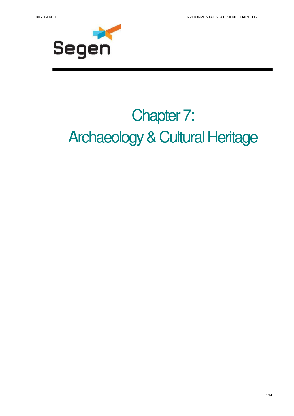 Chapter 7: Archaeology & Cultural Heritage