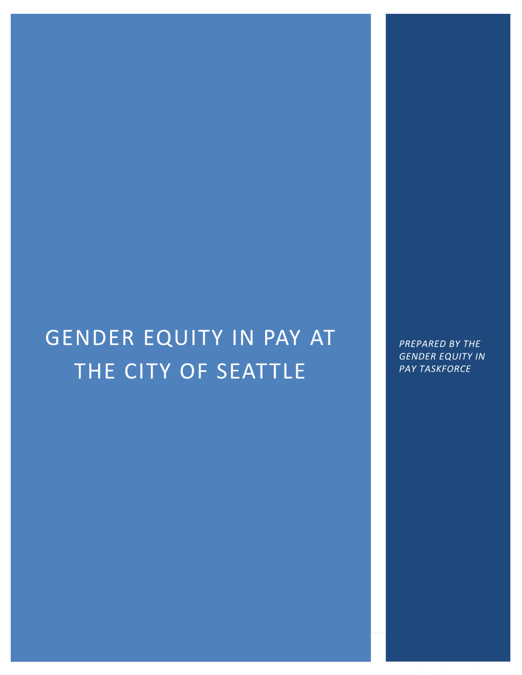 Gender Equity in Pay at the City of Seattle