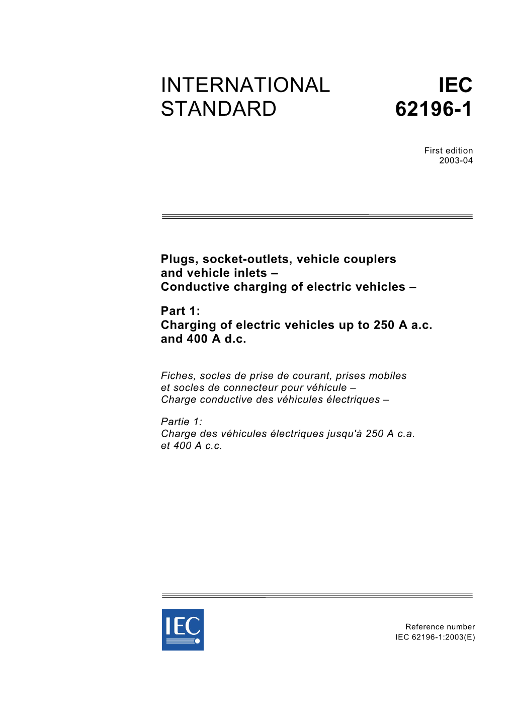 International Standard Iec 62196-1