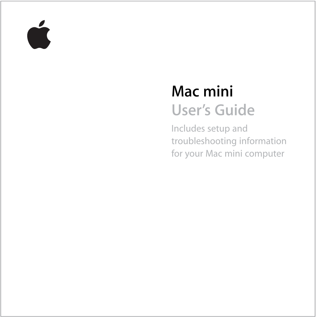 Mac Mini User's Guide (Early 2006