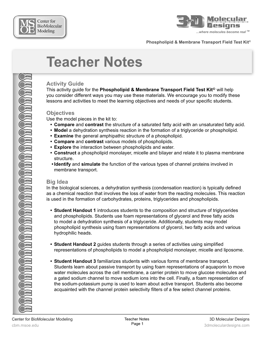 Teacher Notes Continued Notes