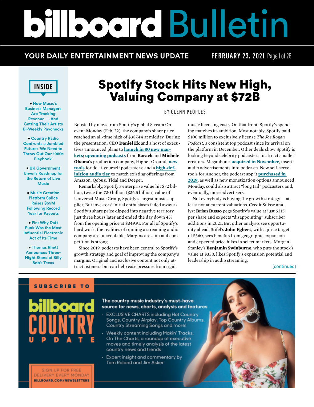 Spotify Stock Hits New High, Valuing Company at $72B